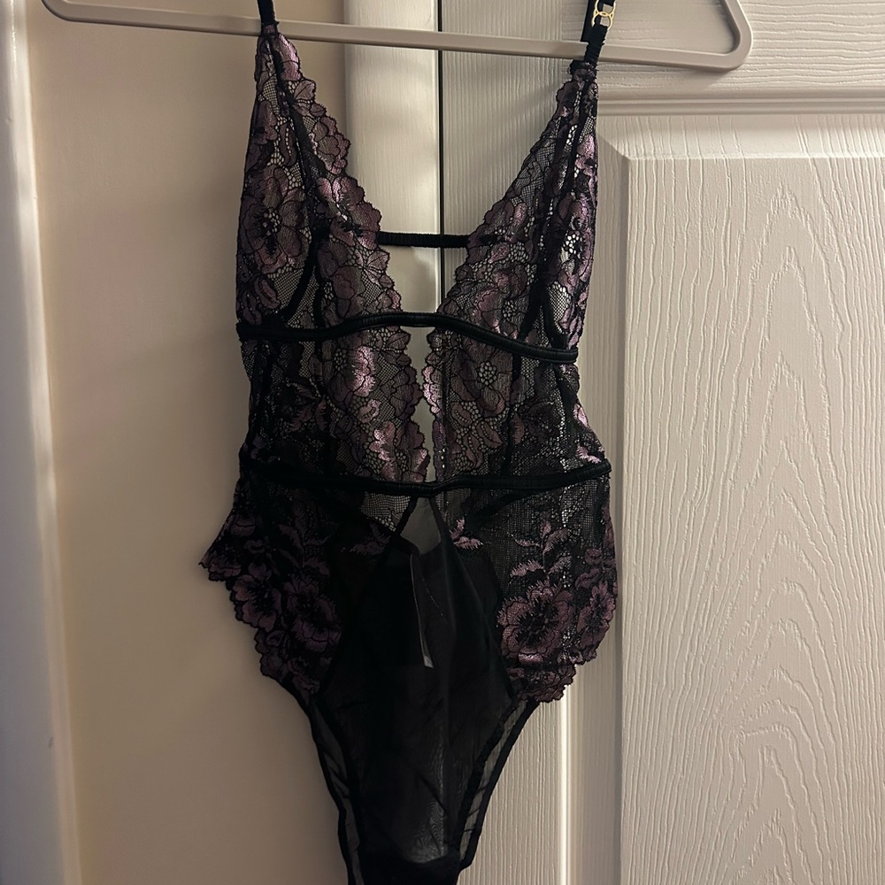Black and Pink Lace Chemise